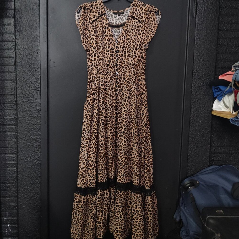 Caroline Morgan Leopard Print Midi Dress Size M - New Without Tags
